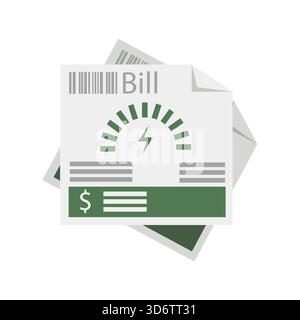 Electricity price, electricity bill icon. Utility bill. Flat style illustration. Stock Vector