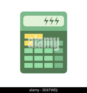 Simple, flat calculator with rounded edges and a flat design. It features a screen and a row of buttons. Stock Vector
