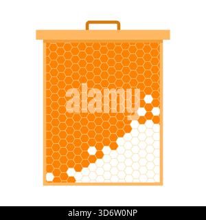 Isolated honeycomb frame tool for honey production and beekeeping equipment vector illustration Stock Vector