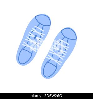 Simple blue sneakers isolated on white background, perfect for men casual outfit design vector illustration Stock Vector
