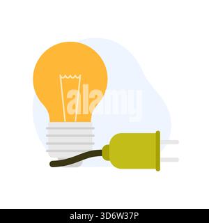 Isolated biogas energy symbol showing light bulb and green power plug vector illustration Stock Vector