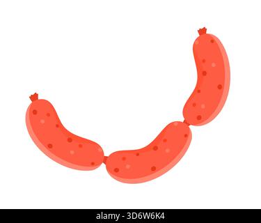 Traditional Austrian sausage chain isolated on white background, perfect for culinary and food projects vector illustration Stock Vector