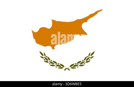 Isolated Cyprus flag map with olive branches symbolizing peace and national identity vector illustration Stock Vector