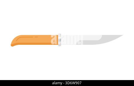 Classic Finnish puukko knife with wooden handle isolated on white background vector illustration Stock Vector