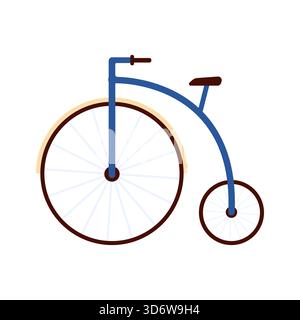 Minimalist isolated drawing of a classic French penny farthing bicycle on white vector illustration Stock Vector