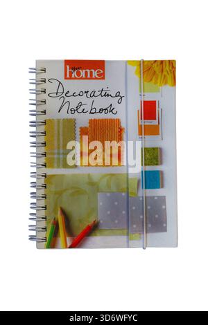Your Home Decorating Note Book isolated on white background Stock Photo