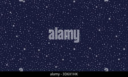 Snow dark blue background. Snowflakes winter backdrop. Stock Vector