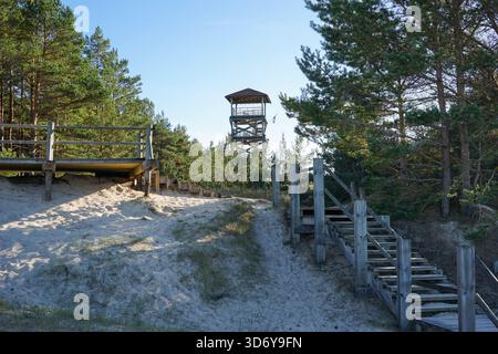 Kolkasrags Observation Tower in Slitere National Park, Latvia Stock Photo