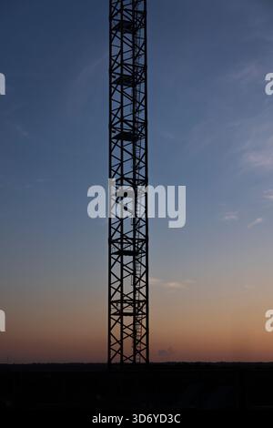 Highrise crane being built. Stock Photo
