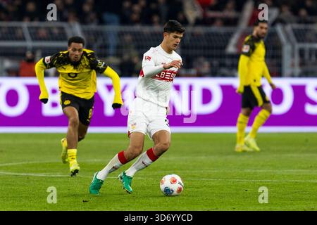 DORTMUND, GERMANY - NOVEMBER 22: Chema (VfB Stuttgart, 30) during the Bundesliga match between Borussia Dortmund vs. VfB Stuttgart on matchday 11 at Signal Iduna Park on November 22, 2025 in Dortmund, Germany. #DFL regulations prohibit any use of photographs as image sequences and/or quasi-video Stock Photo