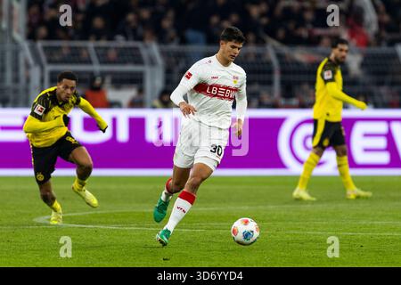 DORTMUND, GERMANY - NOVEMBER 22: Chema (VfB Stuttgart, 30) during the Bundesliga match between Borussia Dortmund vs. VfB Stuttgart on matchday 11 at Signal Iduna Park on November 22, 2025 in Dortmund, Germany. #DFL regulations prohibit any use of photographs as image sequences and/or quasi-video Stock Photo