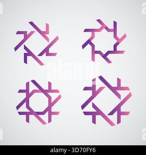 Abstract Purple Gradient Geometric Patterns for Branding and Logos Stock Vector