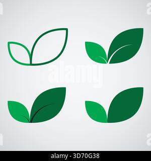 Nature Leaf Symbol Pack Minimalist Eco Logo Design Elements Stock Vector