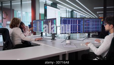 Financial Analysts Identify Fraudulent Activity In Spreadsheet Data For Case. Stock Photo