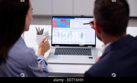Analyzing Market Growth With Data Analytics: Business Profits On Rise Stock Photo