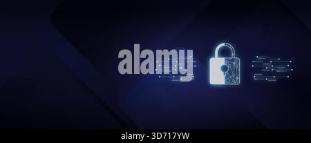 cyber security background Global network security security lock network style security digital technology Stock Photo