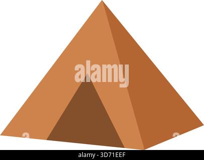 A simple triangular camping tent illustrated in clean lines pitched on the ground Stock Vector