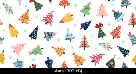 A festive Christmas and New Year holidays pattern and background. Perfect for greeting cards, invitations, wrapping paper, banners, social media posts Stock Photo