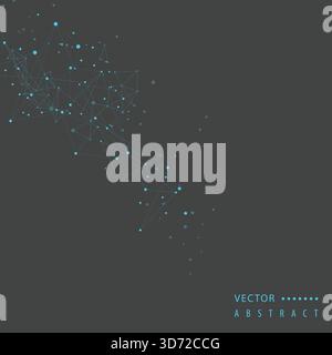 Abstract Digital Circles Connect. Futuristic Circular Wave. Big Data Visualization. Vector Illustration Stock Vector