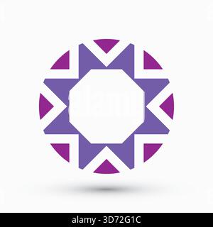 Geometric Star Hexagon Logo Modern Purple Symbol Design Stock Vector