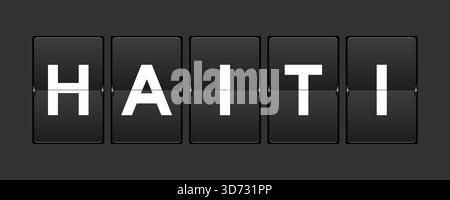 Black color analog flip board with word on gray background Stock Vector