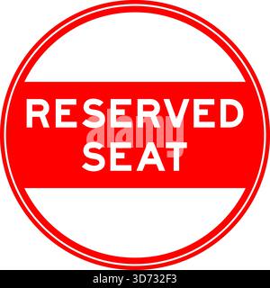 Red color round seal sticker in word reserved seat on white background Stock Vector