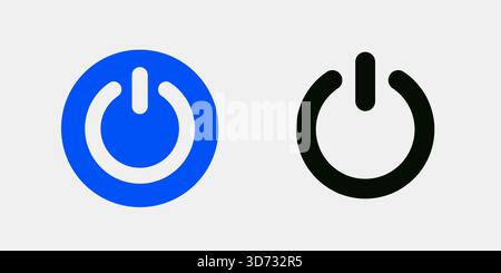 Power On Off Button Icon Set. Essential user interface element for various electronic devices. Vector illustration Stock Vector