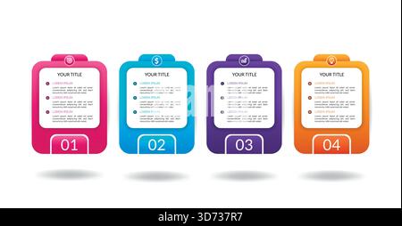 Business Infographic design template Vector with icons and 4 four options or steps Stock Vector