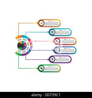 Infographics design template, Business concept with 5 steps or options, can be used for workflow layout, web design, diagram Stock Vector