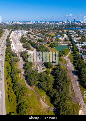 Aerial photo homes under construction Ojus Miami Florida 2025 Stock Photo