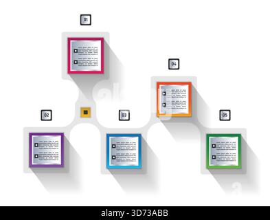 Business infographic template. Timeline concept for presentation, report, infographic and business data visualization vector illustration Stock Vector