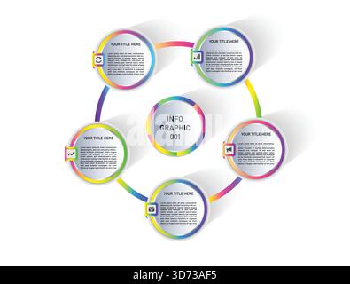 Circle arrows diagram infographic, cycle diagram for business presentation, report, brochure Stock Vector