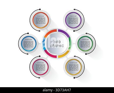 Circle arrows diagram infographic, cycle diagram for business presentation, report, brochure Stock Vector