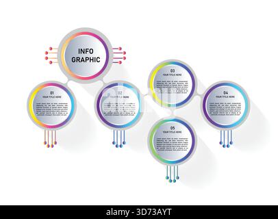 Business data visualization timeline process infographic template design Stock Vector