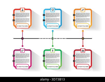 Business infographic template. Timeline concept for presentation, report, infographic and business data visualization vector illustration Stock Vector