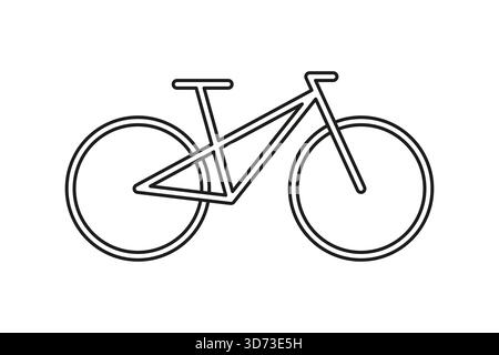 Bike symbol. Bicycle black icon. Cycling concept template. Sign for bicycles path. Element for graphic design. Logotype, web site, social media, UI Stock Vector