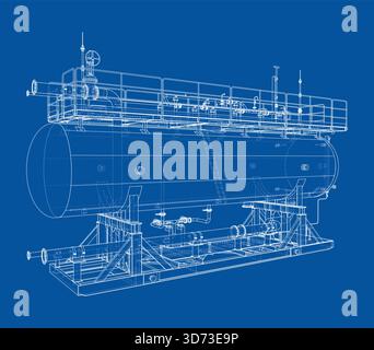 Industrial Boiler Blueprint. Vector Stock Vector Image & Art - Alamy