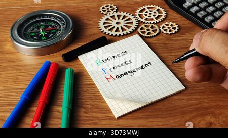 Business Process Management (BPM) Concept: Optimizing Operations, Strategic Direction, Efficiency, and Corporate Success Stock Photo