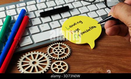 Landing Page Optimization (LPO) Concept: Maximizing Digital Conversion, Website Performance, Marketing Strategy, and Efficiency Stock Photo