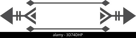A black arrow pointing to the right and another arrow pointing to the left. The arrows are in the middle of a white background Stock Vector