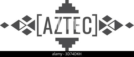 A black and white logo for Aztec. The logo is a diamond shape with a cross through it Stock Vector