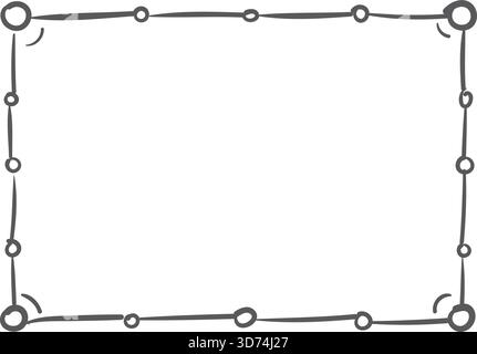 A black and white drawing of a frame with a lot of dots Stock Vector