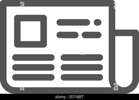 A newspaper with a picture of a man on the front page. The newspaper is black and white Stock Vector