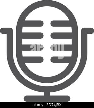 A microphone with a black and white design. The microphone is a symbol of communication and expression. It is a tool that allows people to share their Stock Vector
