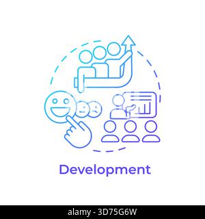 Development blue gradient concept icon Stock Vector