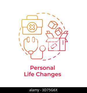 Personal life changes red gradient concept icon Stock Vector