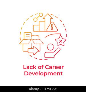 Lack of career development red gradient concept icon Stock Vector