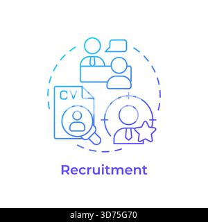 Recruitment blue gradient concept icon Stock Vector