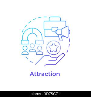 Attraction blue gradient concept icon Stock Vector