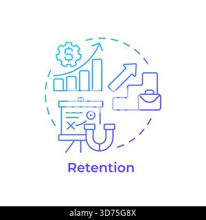 Retention blue gradient concept icon Stock Vector